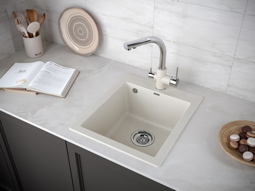 Кухонная мойка Paulmark KANTE 40 PM104249-BE 40х50 цвет бежевый - фото 3